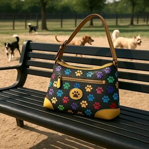 NWOT PAW PRINT SATCHEL BAG THE ANIMAL RESCUE SITE CLASSIC STYLE MEDIUM